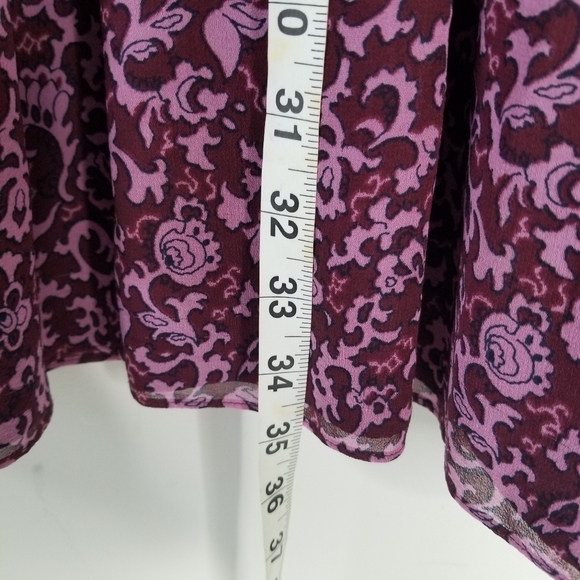 Derek Lam 10 Crosby Purple Floral Sheer Smocked Mini Dress Long Flutter Sleeves - Picture 7 of 14